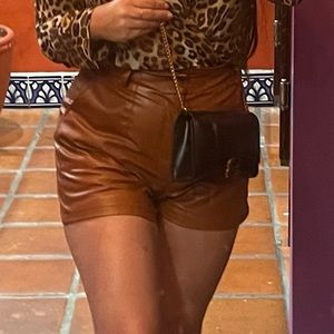 SOLD. Faux Leather Shorts